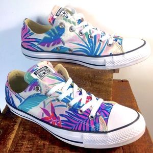 Converse tropical floral sneakers women’s 10